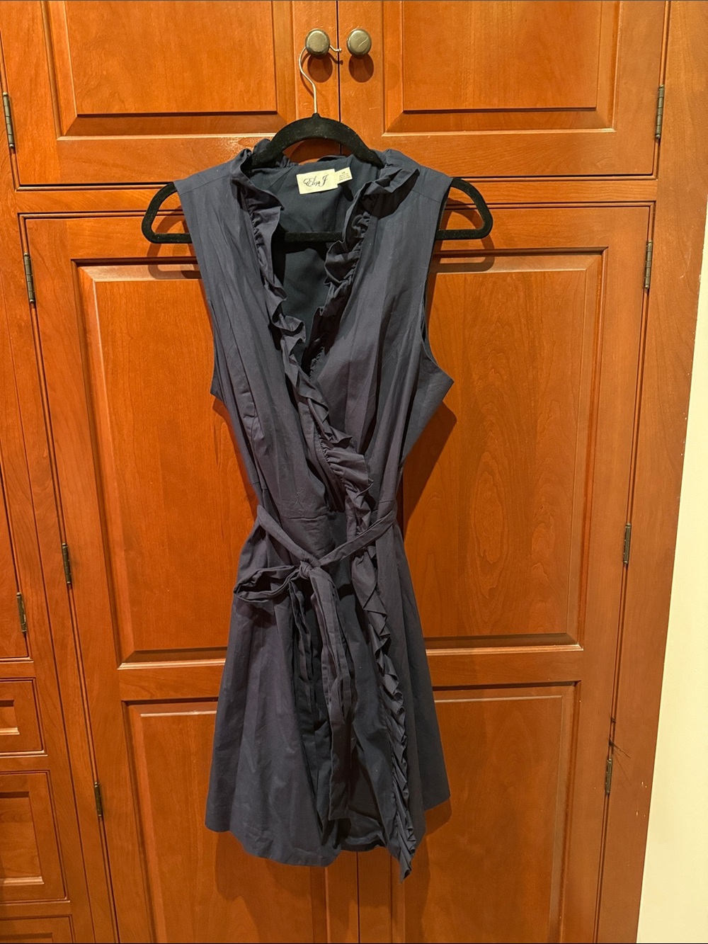 Eliza J Navy Blue Ruffle Dress